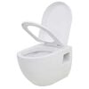 vidaXL Wall-Hung Toilet with Concealed Cistern Ceramic White