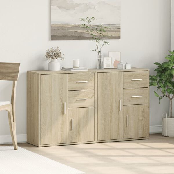 vidaXL Sideboards 2 pcs Sonoma Oak 60x31x70 cm Engineered Wood