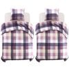 vidaXL Duvet Cover Set Purple Checkered Print 155x220/80x80 cm