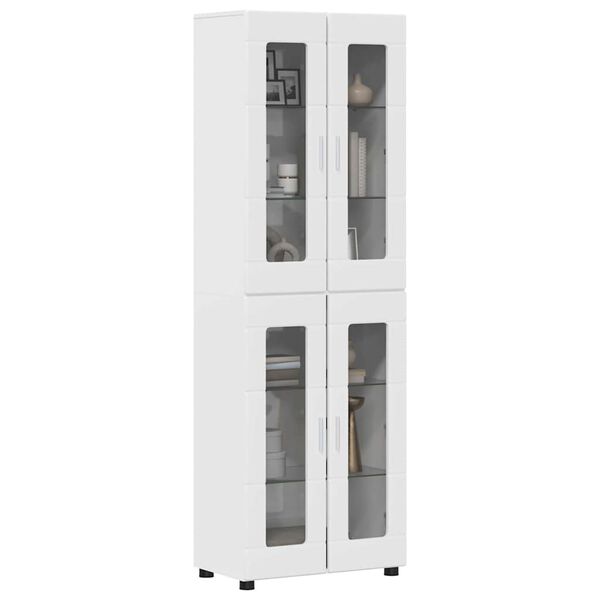 vidaXL Highboard with Shelf FLORIN High Gloss White 60 x 35 x 182 cm
