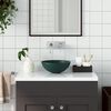 vidaXL Bathroom Sink Ceramic Dark Green Round