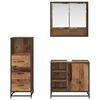 vidaXL Bathroom Furniture Set with Door 3 pcs Old Wood Engineered Wood