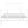 vidaXL Metal Bed Frame without Mattress with Footboard White 107x203cm