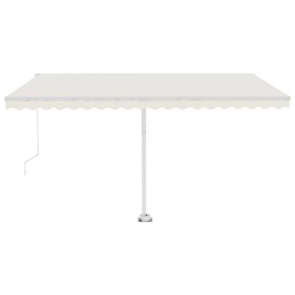 vidaXL Manual Retractable Awning with LED 450x350 cm Cream