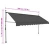 vidaXL Manual Retractable Awning with LED 350 cm Anthracite