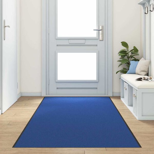 vidaXL Doormat Other Blue and Black 120 x 350 cm Polyamide and PVC