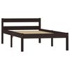 vidaXL Bed Frame without Mattress Dark Brown Solid Wood 90x200 cm (283202+321988)