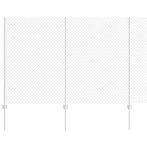 vidaXL Chainlink Fence with Post 10 x 1.6 m Galvanised Steel Silver