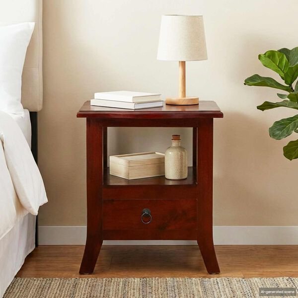 vidaXL Bedside Cabinet Brown 40 x 40 x 45,5 cm Solid Mahogany Wood