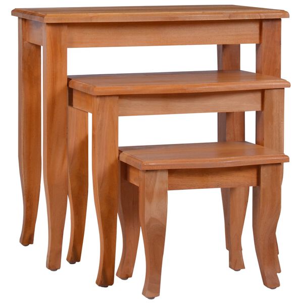 vidaXL Side Tables 3 pcs Solid Mahogany Wood
