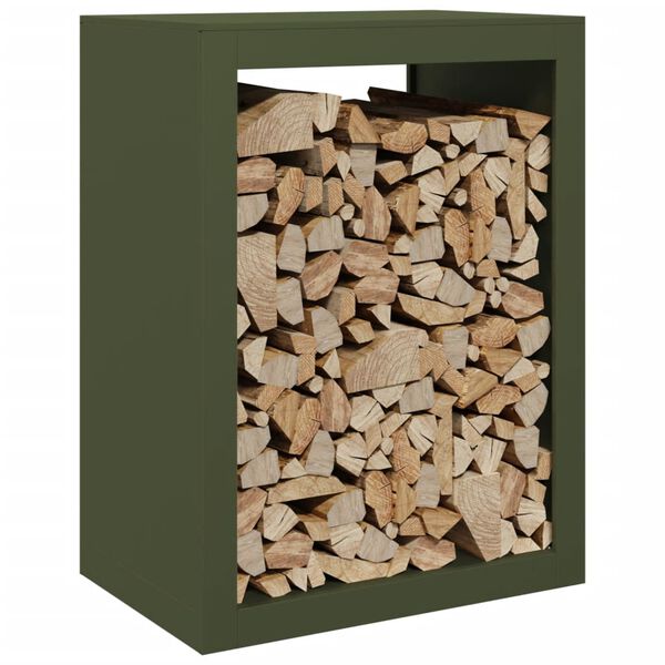 vidaXL Firewood Rack Green 60x40x80 cm Steel