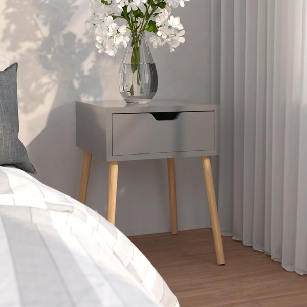vidaXL Bedside Cabinet Grey 40x40x56 cm Engineered Wood