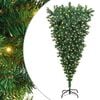 vidaXL Upside-down Artificial Pre-lit Christmas Tree Green 180 cm PVC