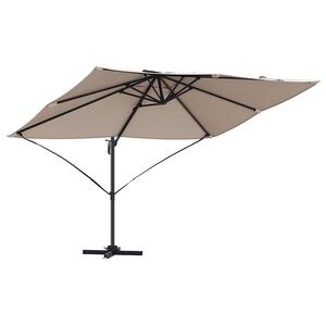 vidaXL Umbrella 351 x 250 x 260 cm Polyester and Aluminium Taupe