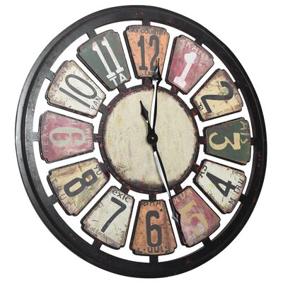 vidaXL Wall Clock Multicolour 80 cm MDF