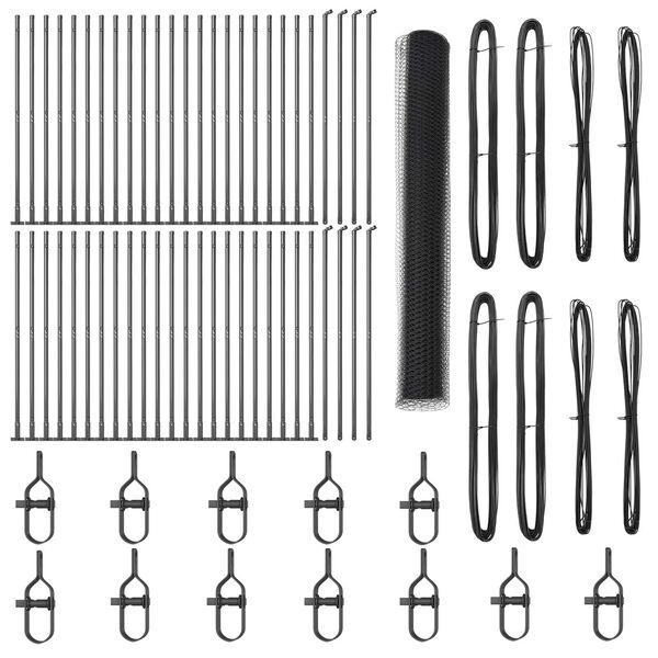 vidaXL Fence Post Grey 100 x 1.2 m (25 mm mesh) Steel and PVC