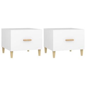 vidaXL Coffee Tables 2 pcs White 50x50x40 cm Engineered Wood