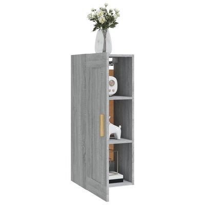 vidaXL Wall Cabinet Grey Sonoma 35x34x90 cm Engineered Wood