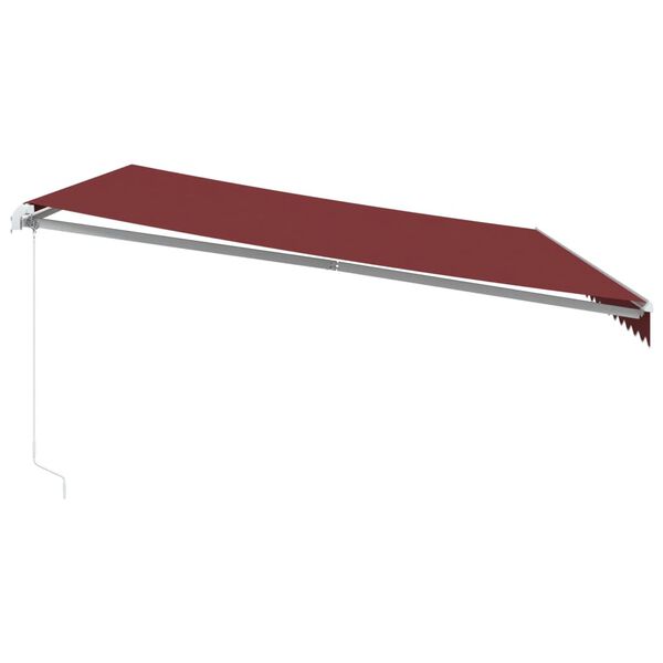 vidaXL Manual Retractable Awning Burgundy 500x350 cm