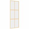 vidaXL Sliding Door Gold 76x205 cm Clear ESG Glass and Aluminium