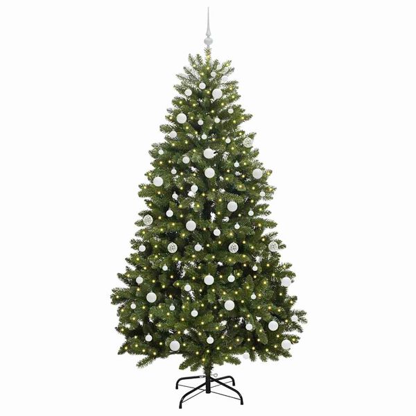 vidaXL Artificial Christmas Tree Green 210 cm PVC and Metal