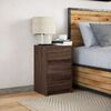 vidaXL Bedside Cabinet with LED Lights Brown Oak Engineered Wood