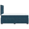 vidaXL Box Spring Bed with Mattress Blue 120x190 cm Small Double Velvet