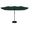 vidaXL Double-Head Garden Parasol with LEDs Green 449x265 cm