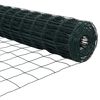 vidaXL Fence with Post Green 0.4 x 50 m Steel and PVC