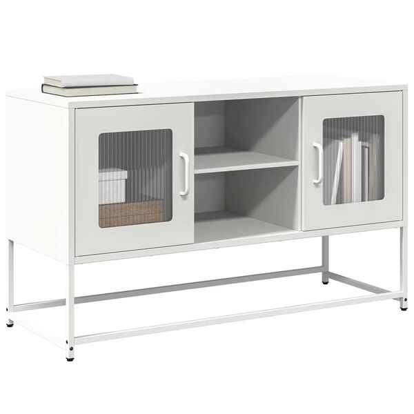 vidaXL TV Cabinet White 100.5x39x60.5 cm Steel