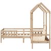 vidaXL Bed and Bench Set with Roof without Mattress 75x190 cm Small Single