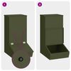 vidaXL Pig Feeder Olive Green 55 x 38 x 76 cm Cold-Rolled Steel