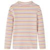 vidaXL Kids' T-shirt with Long Sleeves Mock Turtleneck Ecru 116