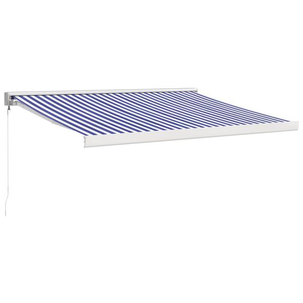 vidaXL Retractable Awning Blue and White 3.5x2.5 m Fabric and Aluminium
