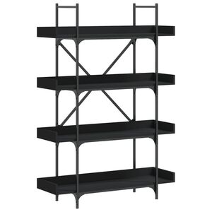vidaXL Bookcase 4-Tier Black 100x33x145.5 cm Engineered Wood