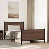vidaXL Metal Bed Frame without Mattress Brown Oak 107x203 cm