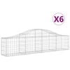 vidaXL Arched Gabion Baskets 6 pcs 200x30x40/60 cm Galvanised Iron