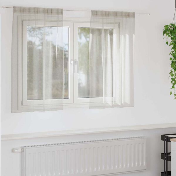 vidaXL Voile Curtain with Curtains 2 pcs Cream 140 x 140 cm Polyester