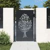 vidaXL Garden Gate Anthracite 100x125 cm Steel Tree Design