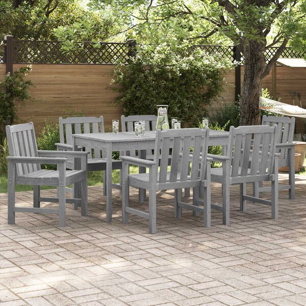 vidaXL Garden Dining Chair 6 pcs Light Grey 65.5 x 55.5 x 88cm Plastic