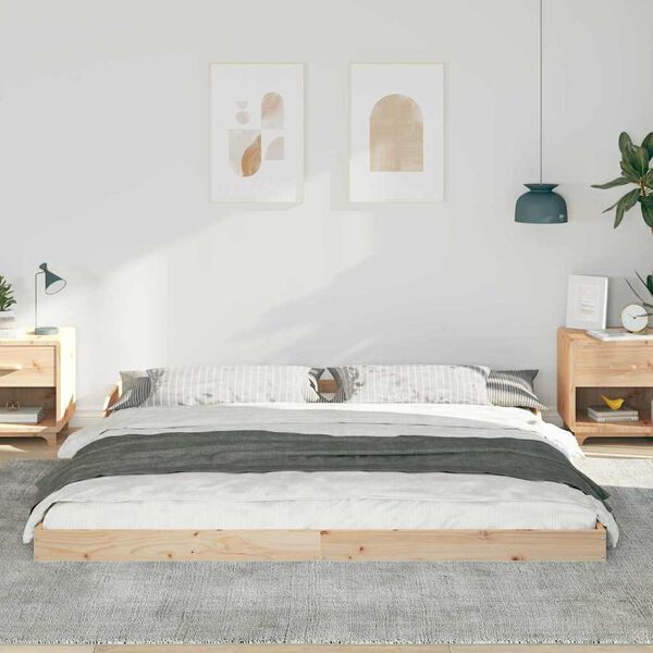 vidaXL Bed Frame Brown 180 x 220 cm Solid Pine Wood