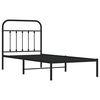vidaXL Metal Bed Frame without Mattress with Headboard Black 90x200cm
