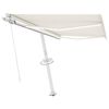 vidaXL Manual Retractable Awning with LED 350x250 cm Cream