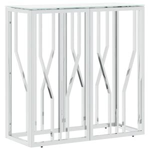 vidaXL Console Table Silver 70x30x70 cm Stainless Steel and Glass