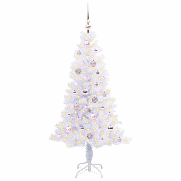 vidaXL Artificial Christmas Tree with Stand White 150 cm PVC and Steel