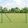 vidaXL Fence with Post Green 1.5 x 10 m Steel and PVC