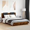 vidaXL Bed Frame with LED without Mattress Smoked Oak 150x200 cm King Size