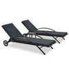 vidaXL Sun Lounger | Anthracite and Grey | PE Rattan and Powder-Coated Steel