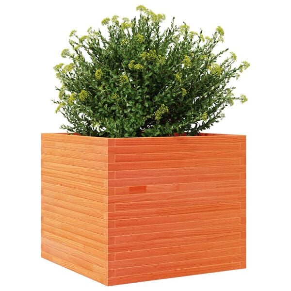vidaXL Garden Planter Wax Brown 80x80x68.5 cm Solid Wood Pine