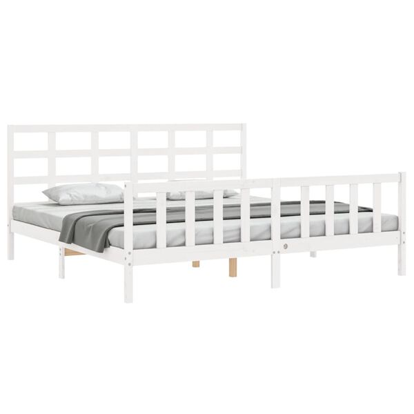 vidaXL Bed Frame without Mattress White 200x200 cm Solid Wood Pine